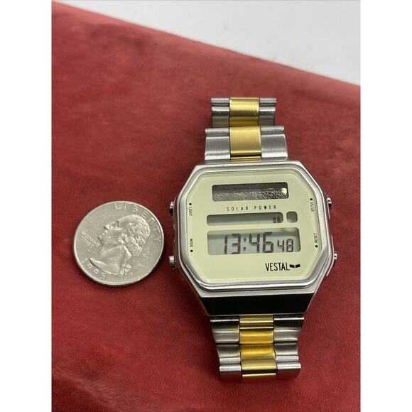 Vestal Solar Syncretic watch Two Tone Runs Great Chronograph - Picture 6 of 11